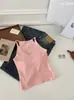 Regata Bordada com Strass para Mulheres, Novo Estilo de Verão, Corte Justo, Camiseta de Alcinha Brilhante com Strass, Peça para Camada Interna, Disponível em Várias Cores para Atacado