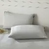 Fronha de Algodão Escovado, Cor Sólida, para Cama, Dormitório de Estudante, Peça Única, Uso Doméstico, Pacote com Par, Fronha Cor Chá de Leite