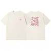Camiseta Casual de Algodón Puro para Mujer con Estampado de Letras de Manga Corta para Pareja de Verano, Top Interior Holgado de Media Manga