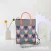 Bolsa de Mão Popular em Cores Contrastantes, Bolsa Transversal Elegante e Simples, Bolsa de Ombro Grande Capacidade para o Dia a Dia, Bolsa de Crochê Personalizada