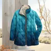 Estación Independiente 2025 Moda Femenina Temu Chaqueta de Algodón Plisada con Estampado Digital a Rayas y 6 Botones Chaqueta de Algodón para Mujer