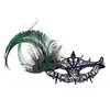 Nueva Máscara de Encaje con Plumas de Pavo Real para Baile de Halloween Maquillaje Veneciano Encaje Media Cara Máscara Sexy para Ojos