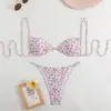 Traje de baño nuevo transfronterizo europeo y americano para mujer Amazon Estampado de leopardo Bikini sexy de tres piezas dividido Traje de baño Amazon