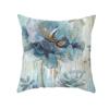 Funda de almohada de piel de melocotón transfronteriza de Shopee, funda de almohada para sofá de casa con estampado de plantas verdes y hoja de ginkgo, funda de cojín para sala de estar