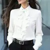 Tops de AliExpress, nuevas camisetas transfronterizas, tops de manga larga con corbata de lazo, moda casual europea y americana para mujer