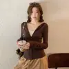 Nova Jaqueta Cardigan Tricotada com Capuz Preta para Meninas Elástica Emagrecedora Zíper Jaqueta Curta com Capuz Suéter Tricotado