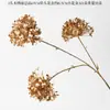 Simulación de flor de Año Nuevo, hortensia de madera, flor falsa, decoración de Año Nuevo, boda, hogar, fotografía, decoración, regalo, flor dorada, venta al por mayor