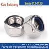 Aço inoxidável 316L 304 porca de nylon com trava DIN985 porca autotravante antiderrapante anti-afrouxamento M4M5M8-M30