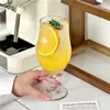 Vaso alto retro con estilo y único para jugos, vaso estilo americano para café latte, vaso para bebidas frías y bebidas espumosas