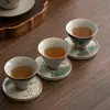 Ver posavasos de cerámica pintado a mano Dehua juego de té kung fu pieza de almohadilla aislante para taza de té portavasos de té accesorios para ceremonia del té retro