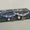 Nova versão coreana de pulseira simples de flor borboleta presente para estudantes namoradas tecelagem manual joias transfronteiriças atacado