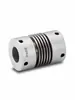 Acoplamiento de Tubo Corrugado, Aleación de Aluminio Elástica Flexible Alto Par Mecanizado CNC Motor Paso a Paso Eje de Tornillo Acoplamiento