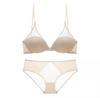 Nova Lingerie Sem Costuras em U para Costas Bonitas, Top Push-up para Seios Pequenos, Grande Abertura nas Costas, Anti-flacidez, Conjunto de Sutiã com Aro Macio de Aço