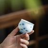 Tetera pequeña de color azul y azul pintada a mano pura bajo cubierta fresca, tazón de burbuja seco, tetera con burbuja, juego de té de kung fu de alta calidad