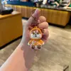 Novo chaveiro luminoso de urso sentado em desenho animado, pingente de mochila, brinquedo infantil, presente para dar de lembrancinhas para máquinas de pelúcia