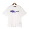 Versão Correta da Camiseta Pronta Redonda de Manga Curta Solta Palm Palm Angels Estampa de Letras Splash Transfronteiriça