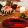 Lingrong Platos de Papel Recubierto Oro Rojo de 12 Pulgadas Fiesta de Cumpleaños Hogar Restaurante Papel Biodegradable de Grado Alimenticio