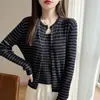 Conjunto de Cardigan com Suspensório de Lã Sintética de Alta Qualidade, Novo Estilo de Primavera com Camiseta Básica de Gola Redonda Combinada com Tricô Casual