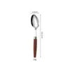 Juego de Cuchillo, Tenedor y Cuchara de Acero Inoxidable 304 para Cocina Occidental de Hotel, Cuchillo y Tenedor para Steak con Mango de Madera de Sapele, Cuchara para Plato Principal, Tenedor y Cuchara de Postre