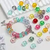 Cuentas de resina transparentes en forma de estrella con pequeñas facetas y agujeros grandes, cuentas planas para joyería DIY, cadenas de teléfono, pulseras de cuentas y accesorios