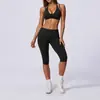 Pantalones de yoga rectos de pierna ancha con bloques de color a rayas transfronterizos, cintura alta plegable, conjunto sexy de sujetador de dos piezas falsas para correr y fitness