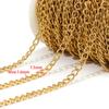 Corrente lateral de aço inoxidável com corrente cruzada, faça você mesmo, corrente de fio banhada a ouro 18k, acessórios de colar de joias da moda europeia e americana