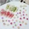Rosa Rosa Seca Joias para Nail Art Gradiente Camélia Desabrochando Flor Estéreo Artificial Diamante de Resina para Decoração de Unhas