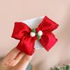 Tocado navideño, lazo para niña, horquilla para el pelo de tela de visón, bonita horquilla roja para bebé, accesorios para el cabello