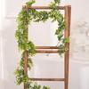 Rattan de eucalipto de plástico de simulação com flor Folha de dinheiro Rattan Decoração de casa Simulação de planta Rattan transfronteiriço