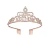 Feliz Cumpleaños Diadema de Corona Tocados de Cristal Correa para el Hombro de Corona