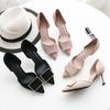 Zapatos de Mujer de Punta Estilo Francés 2025 Verano Nuevo Trendy Huecos Bajos Hebilla Cuadrada Versátiles Tacones Altos de Aguja