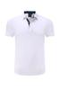 Algodão 95% elastano 5% cor sólida Branco Pérola fábrica negócio camisa polo de manga curta com gola bordado etiqueta