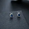 Pendientes de Aro Cruz de Fuego Popular Transfronterizos de Cuatro Hojas, Clips para Orejas, Hebillas de Oreja con Remaches para Hombres, Pendientes de Hip-Hop Callejero para Mujeres