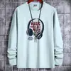 Camiseta de Manga Larga para Hombre 2023 Nueva Ropa para Hombre Primavera y Otoño Cuello Redondo Algodón Puro Camisa Básica de Estudiante Ropa de Otoño Top