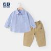 Conjunto de Ropa de Otoño Estilo Europeo para Niños, Camisa y Pantalones Largos para Niños Pequeños, Ropa Infantil, Camisa de Bebé, Pantalones Casuales de Primavera y Otoño para Niños