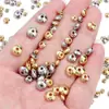 Cuentas espaciadoras con forma de platillo volante de acero inoxidable, color duradero, superficie curva de oro real, cuentas de ábaco, cuentas espaciadoras, accesorios para joyería hecha a mano DIY