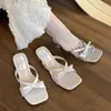 Sandalias de Nuevo Estilo para Mujer, Adecuadas para Usar en Verano con Vestidos 2026, Elegantes y Únicas, con Tacones Gruesos y Correas Delgadas, Estilo Francés