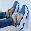 Zapatos de Mujer Talla Grande Nuevos 2023 Zapatos Casuales de Mujer Transfronterizos Zapatos Planos Huecos con Lazo y Hebilla de una Palabra Europeos y Americanos para Mujer