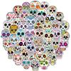 50 adesivos pintados crânios transfronteiriços venda quente independente criativo DIY repetido adesivos adesivos decorativos adesivos à prova d'água conta de mão
