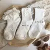 Meias de Cor Sólida para Primavera e Outono Meias de Comprimento Médio para Crianças Algodão Meias Felpudas de Outono e Inverno Meias de Lã Fina Meias com Laço de Renda