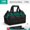 1 Pieza Bolsa de Herramientas de Electricista de 13 pulgadas con Tiras Reflectantes, Tela Oxford Duradera, Múltiples Bolsillos, Impermeable