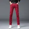 Outono/Inverno 2026 Marca Tendência de Luxo Leve Calça Jeans Longa Versátil Masculina Bordada Stretch Slim Fit Perna Reta Pequena