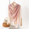 Bufanda de Lana 100% Color Gradiente Viento Suave 25 Estilo Nuevo Delgada Manta Chal para Aire Acondicionado para Mamá en Verano