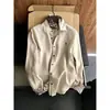 Camisa de Lino con Estampado Paisley Estilo Old Money para Hombre, Manga Larga, Ligera de Verano, Transpirable, Fresca, Camisa Protectora Solar, Chaqueta de Algodón y Lino