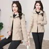 Chaqueta Corta de Algodón para Madre de Mediana Edad para Otoño e Invierno, Gruesa y de Moda, Cálida, Tallas Grandes, Petite, Ajustada Chaqueta de Algodón