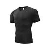 Camiseta Esportiva de Fitness de Manga Curta de Secagem Rápida Respirável Cor Pura Gola Redonda Slim Treino Corrida Processamento Personalizado Moderna Secagem Rápida