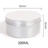 Caja redonda de aluminio roscada de 200g caja de medicinas caja de té caja de cera para el cabello muestra cosmética caja metálica caja de snacks caja de collar para perro