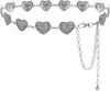 Cinturón Decorativo Casual Europeo y Americano Transfronterizo para Mujer, Moda de Dama, Cadena de Cintura Ovalada Incrustada con Cadena, con Falda, En Stock