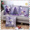 Série de Natal Mais Vendida Transfronteiriça Fronhas Douradas Capas de Almofada para Sofá Casa Fronhas de Natal Estampadas em Linho