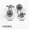 Botones Metálicos para Cheongsam, Decoraciones Hanfu, Cuentas de Nudo Chino, Accesorios de Cuentas, Botones de Aleación Oro y Plata, Joyería